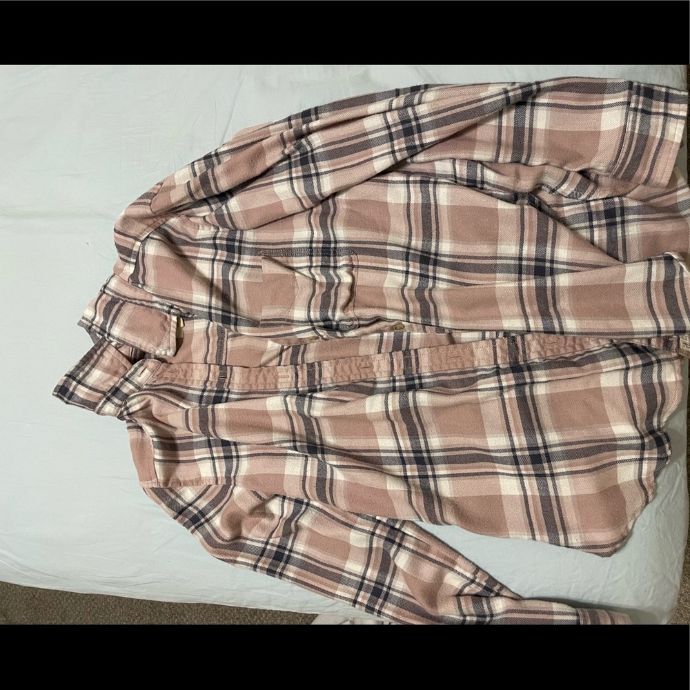 Pink & Grey American Eagle Flannel